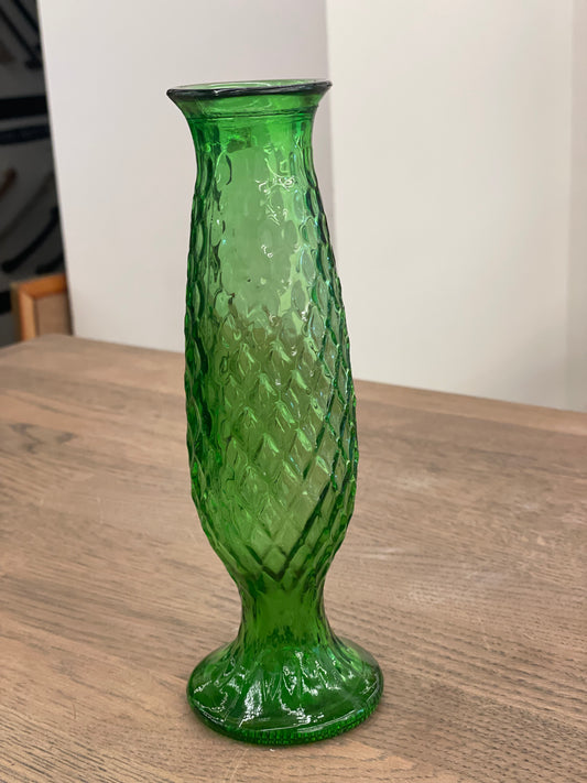 Green Quilted Design Vase