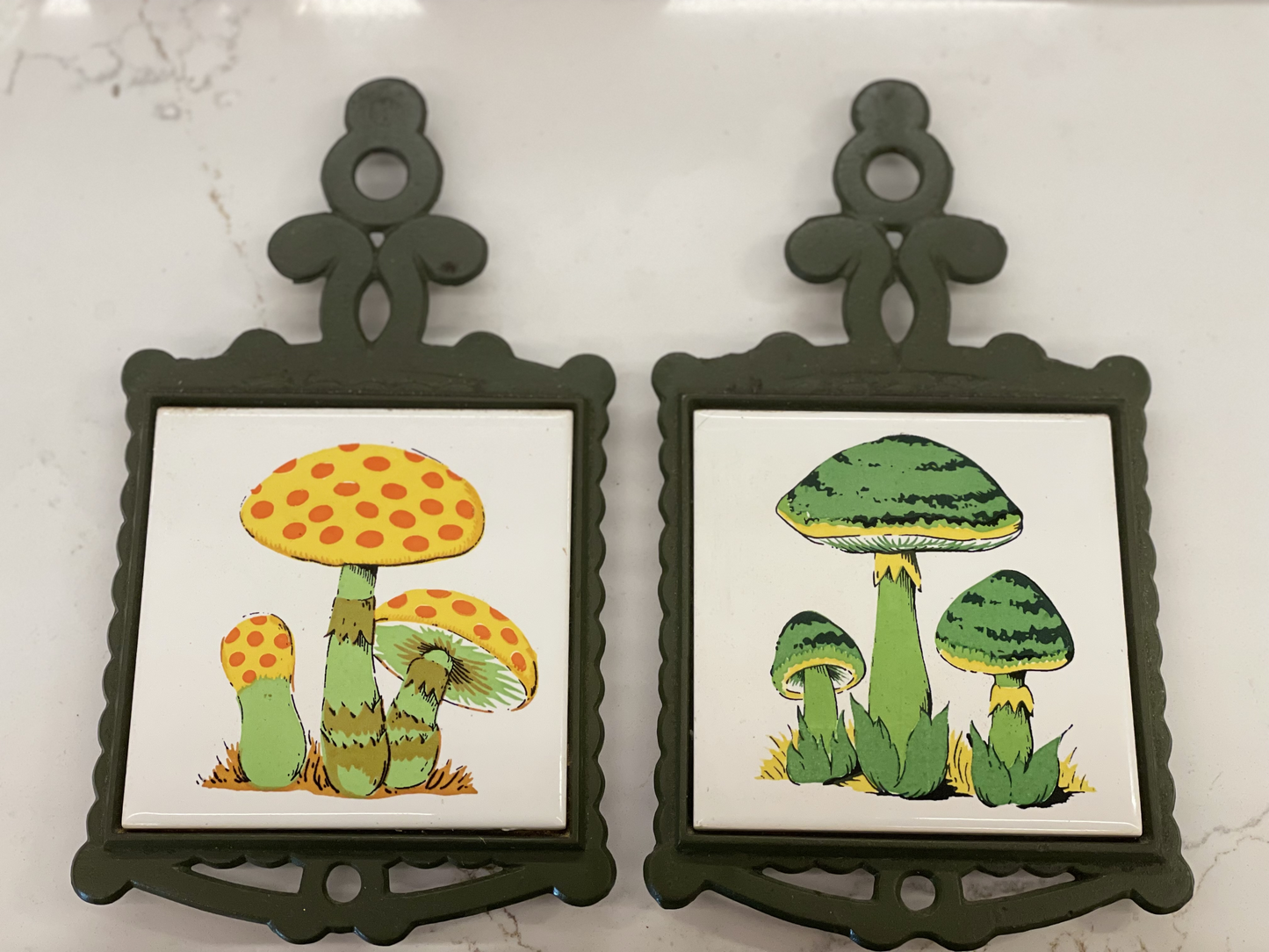 Vintage Mushroom Cast Trivets