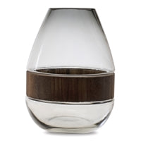 Wood Band Glass Vase