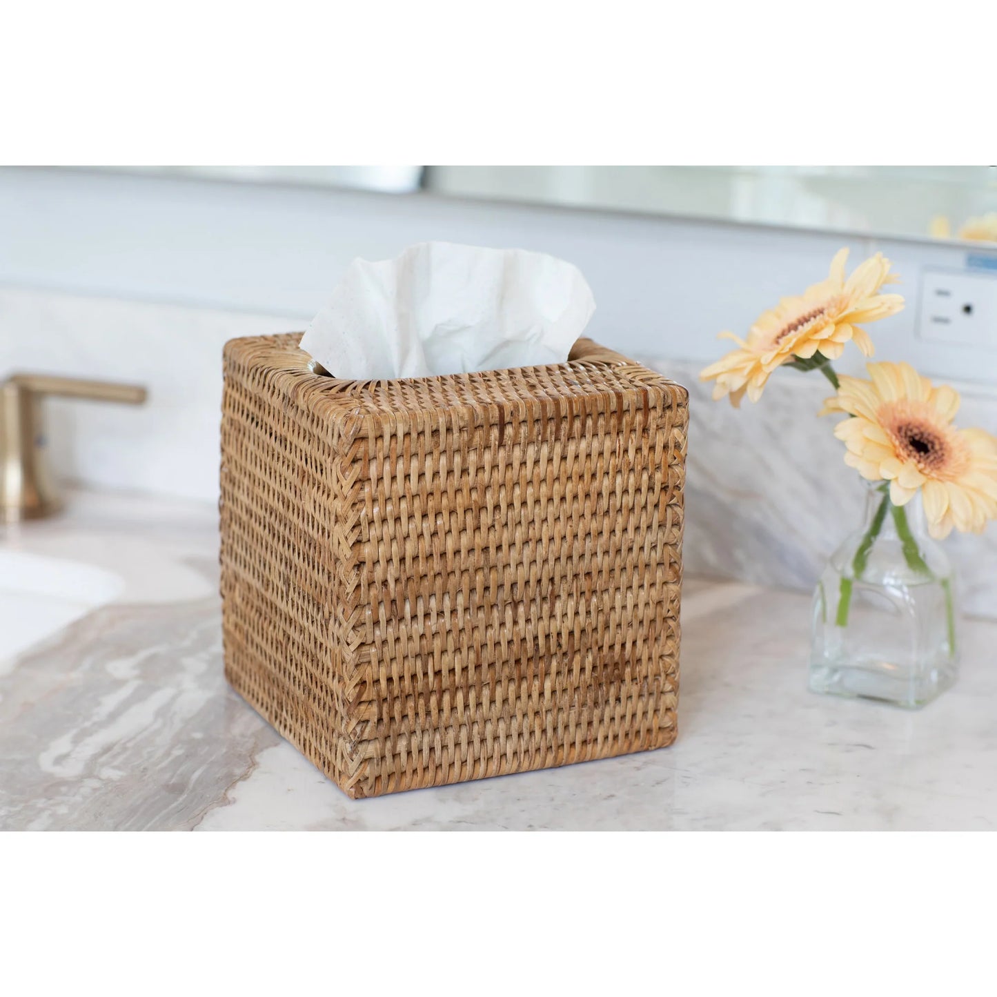 Rattan Tissue Box Cover