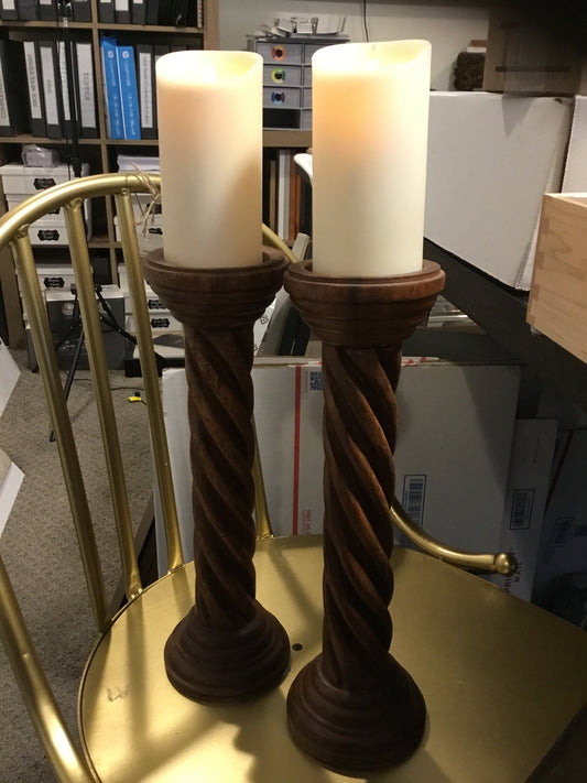 Wooden Candleholders Set (2)