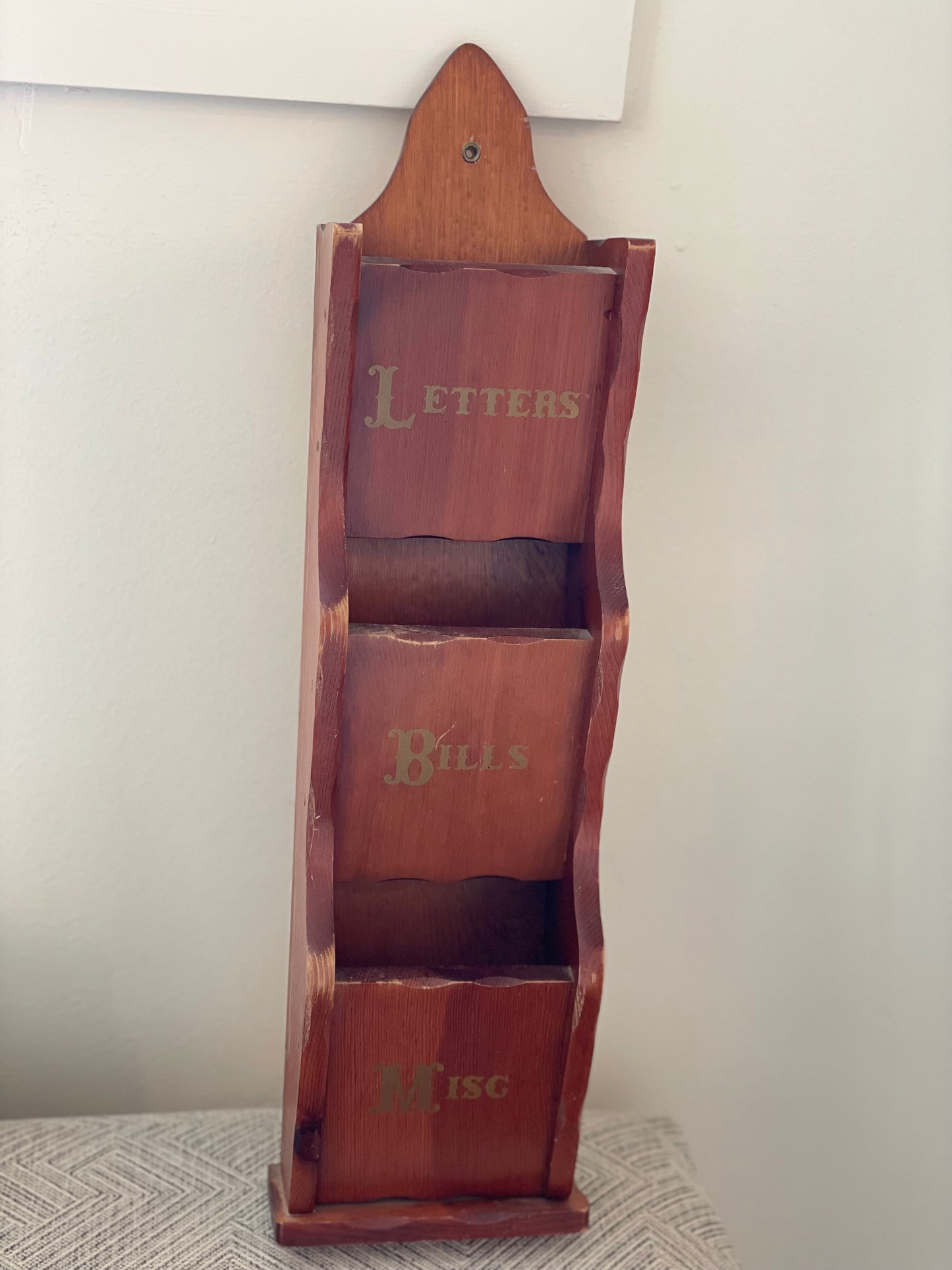 Vintage Wood Mail Holder