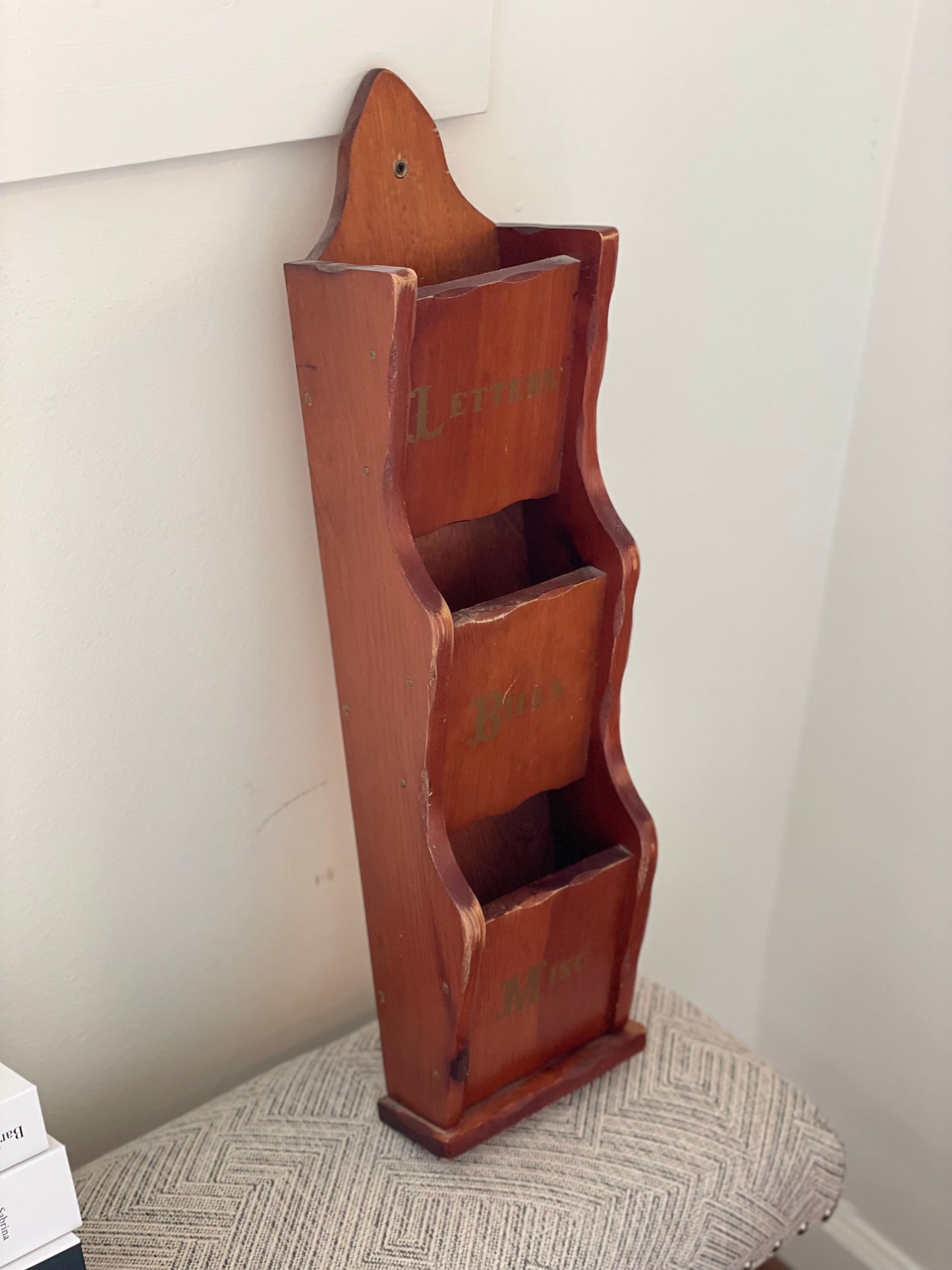 Vintage Wood Mail Holder