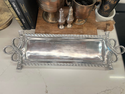 Silver Tray With Rope Design