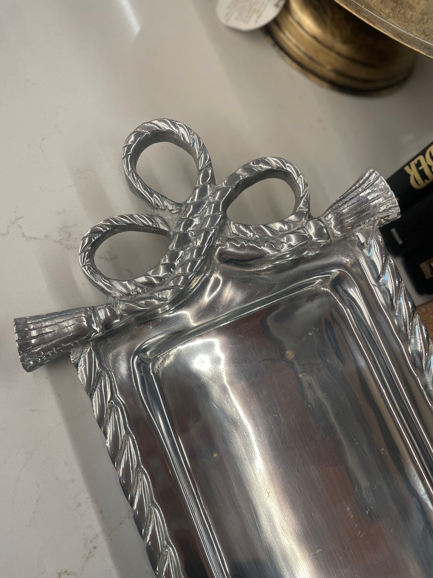 Silver Tray With Rope Design