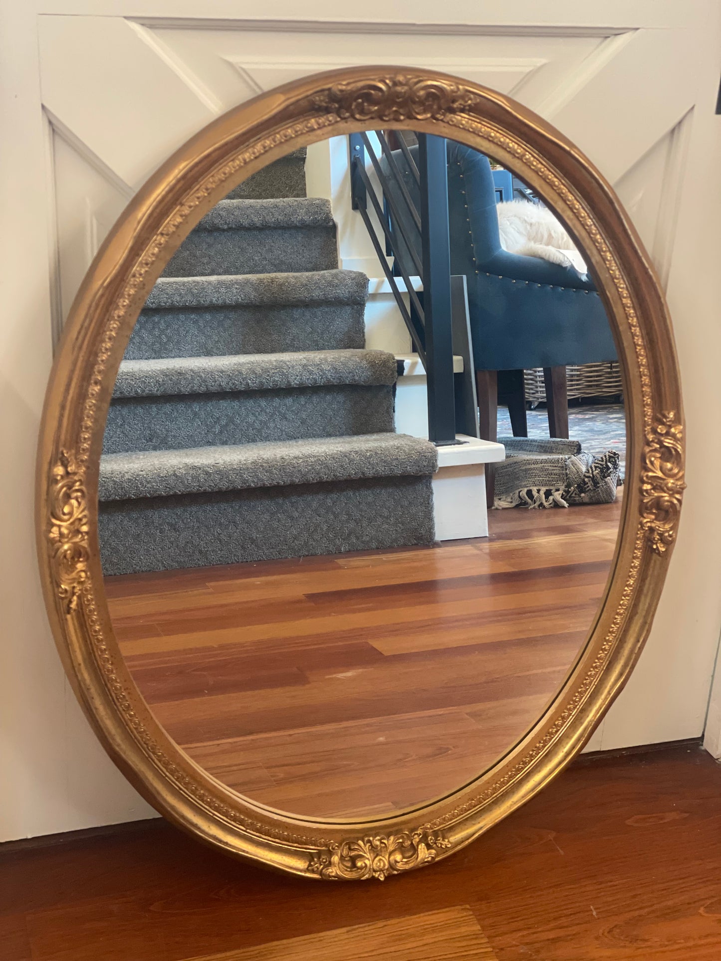 Vintage Oval Gold Mirror