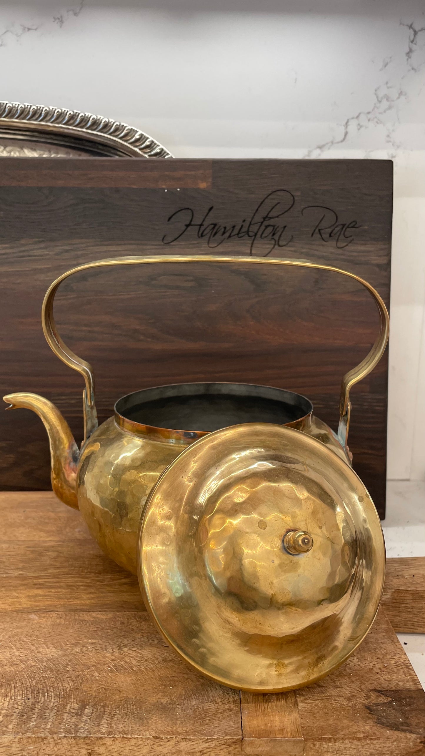 Vintage Brass Tea Kettle