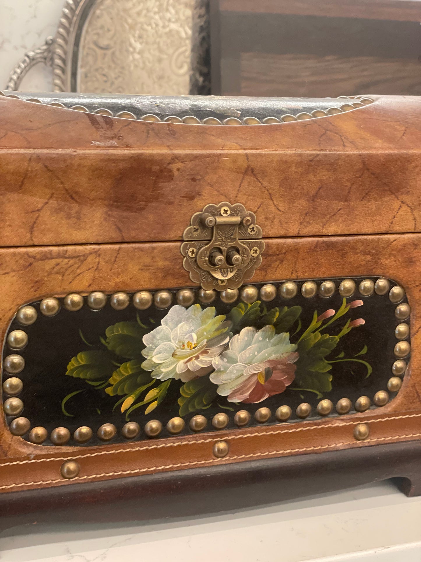 Vintage Floral Chest Box