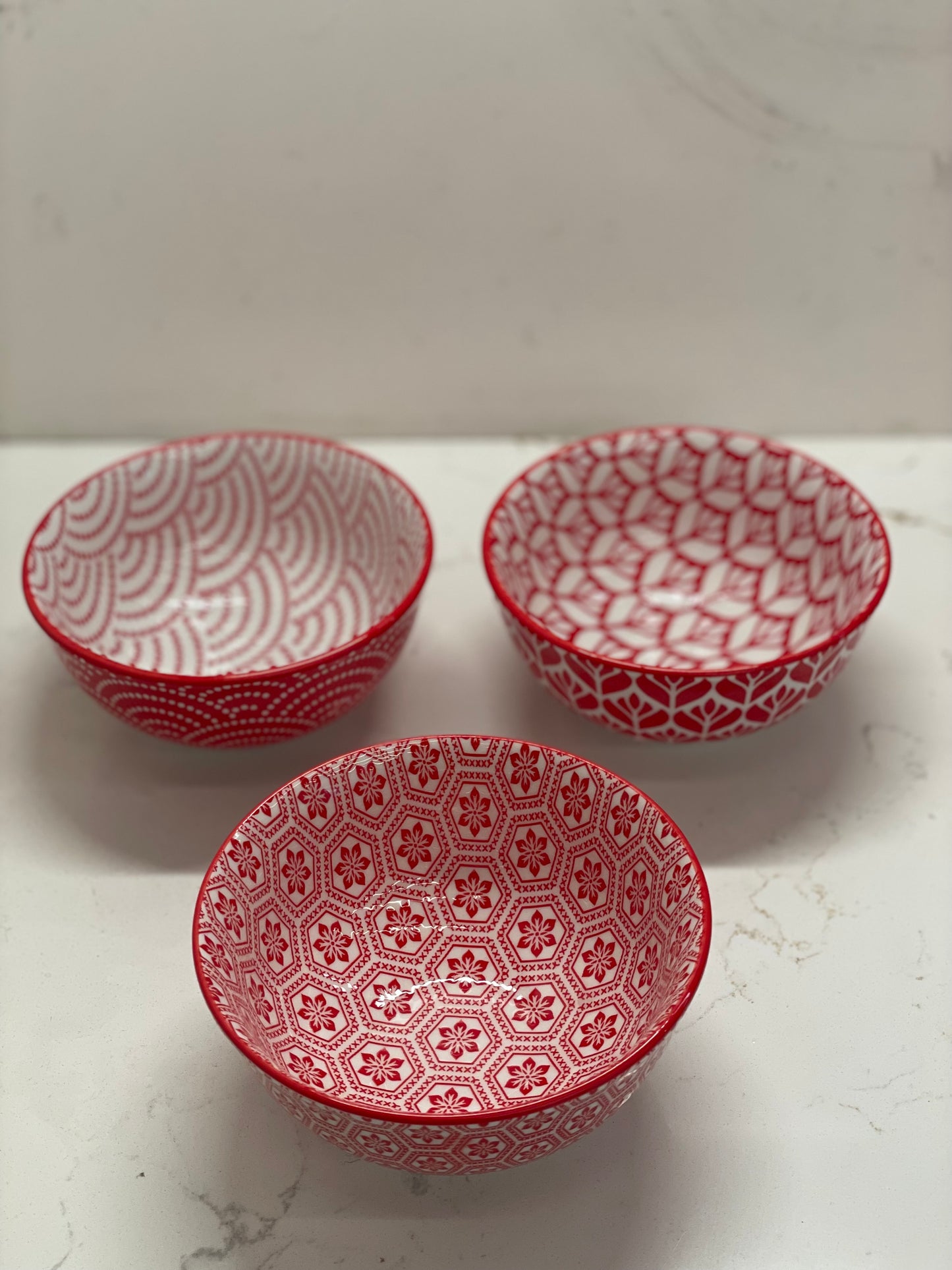 Red and White Bowls