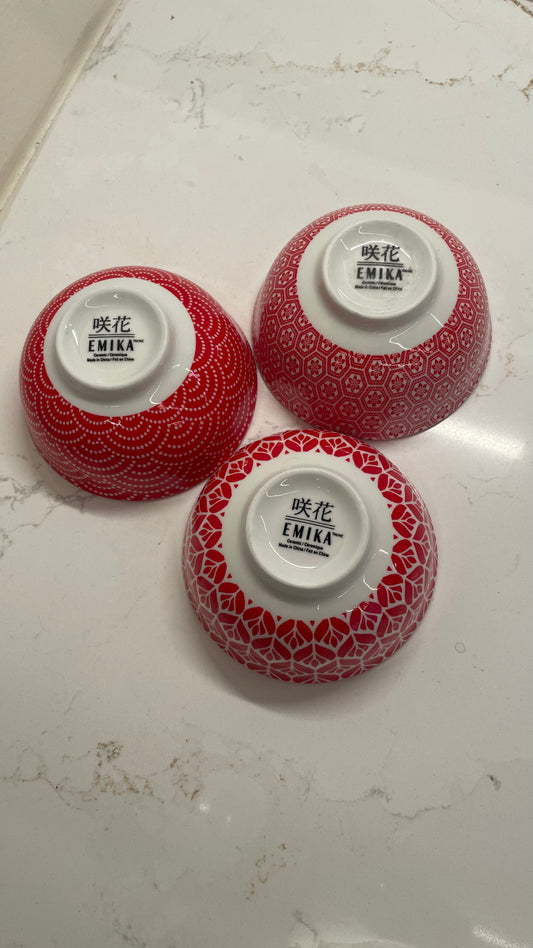 Red and White Bowls