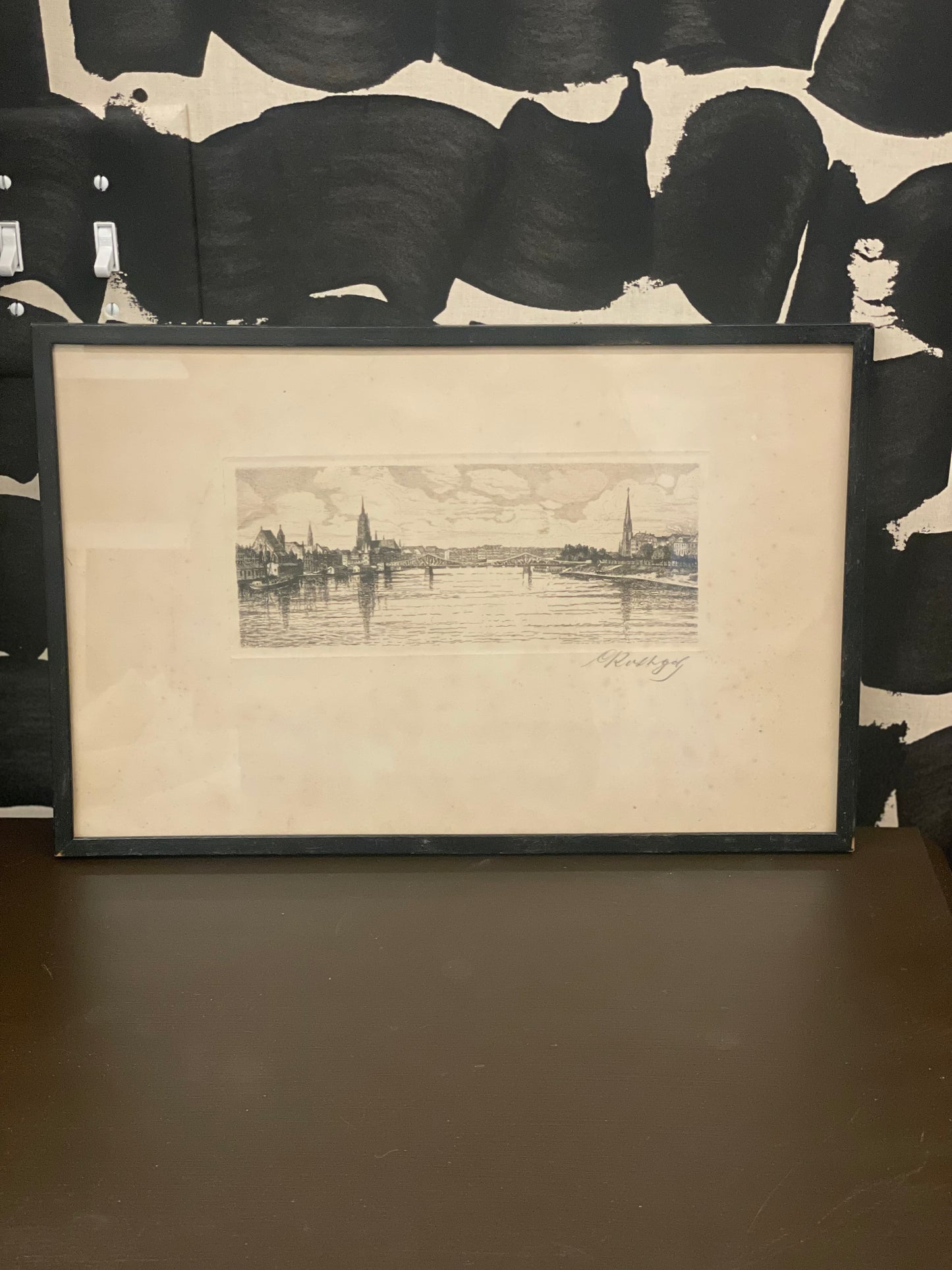 German Etching of River