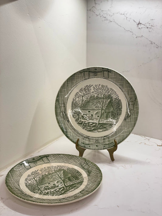 Currier & Ives Plates Set of 2