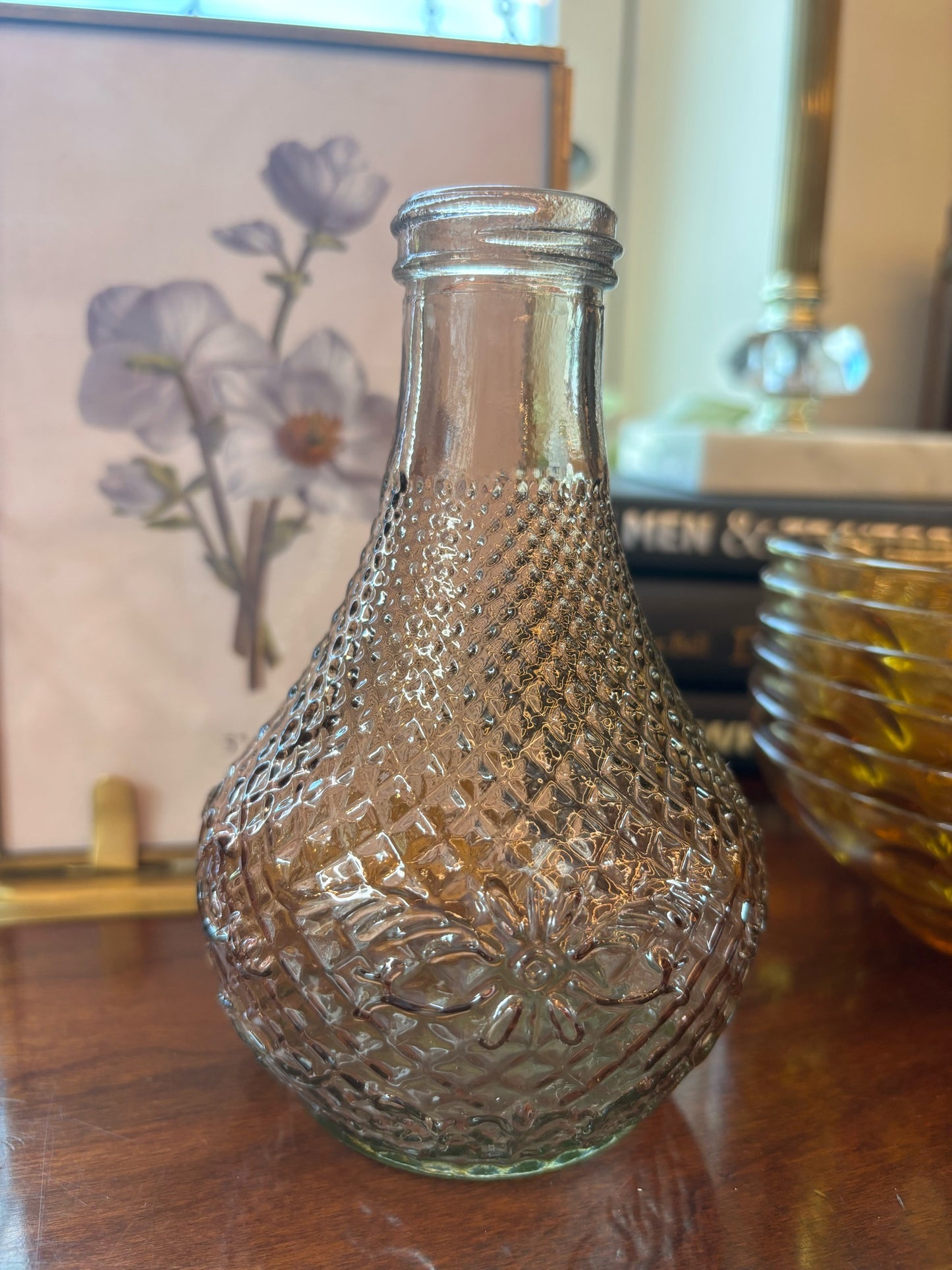 Textured Clear Glass Vase