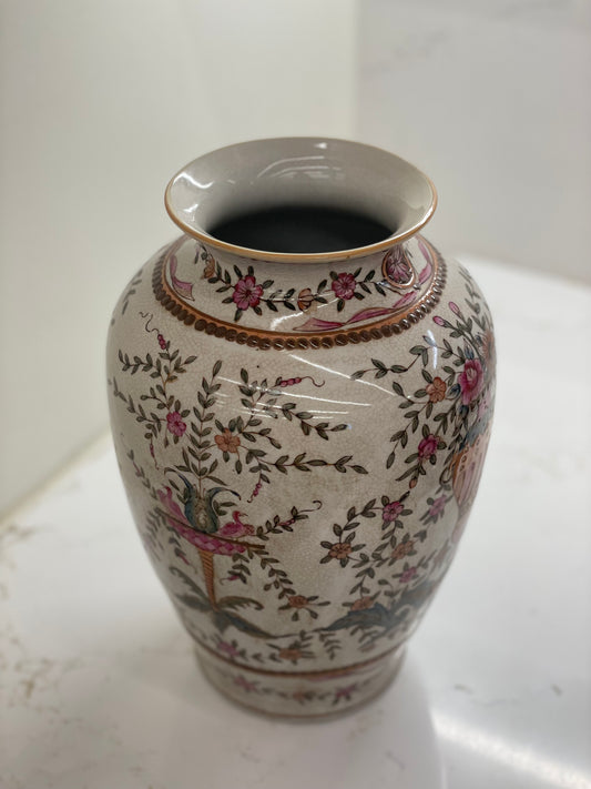 Vintage Vase with Floral Design
