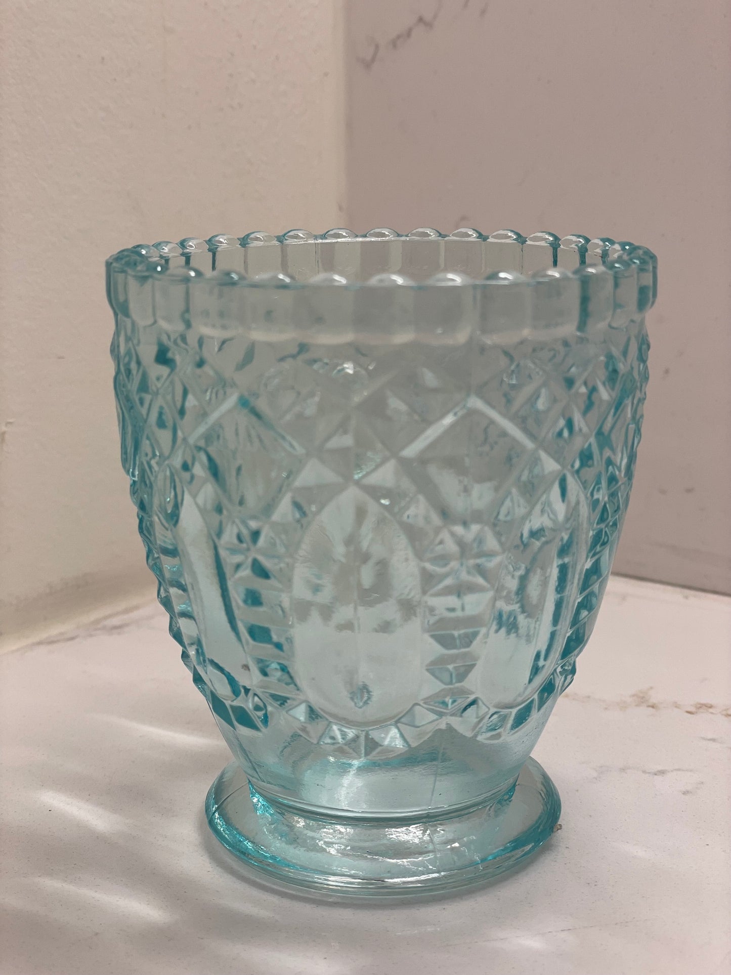 Pressed Glass Votive Holder