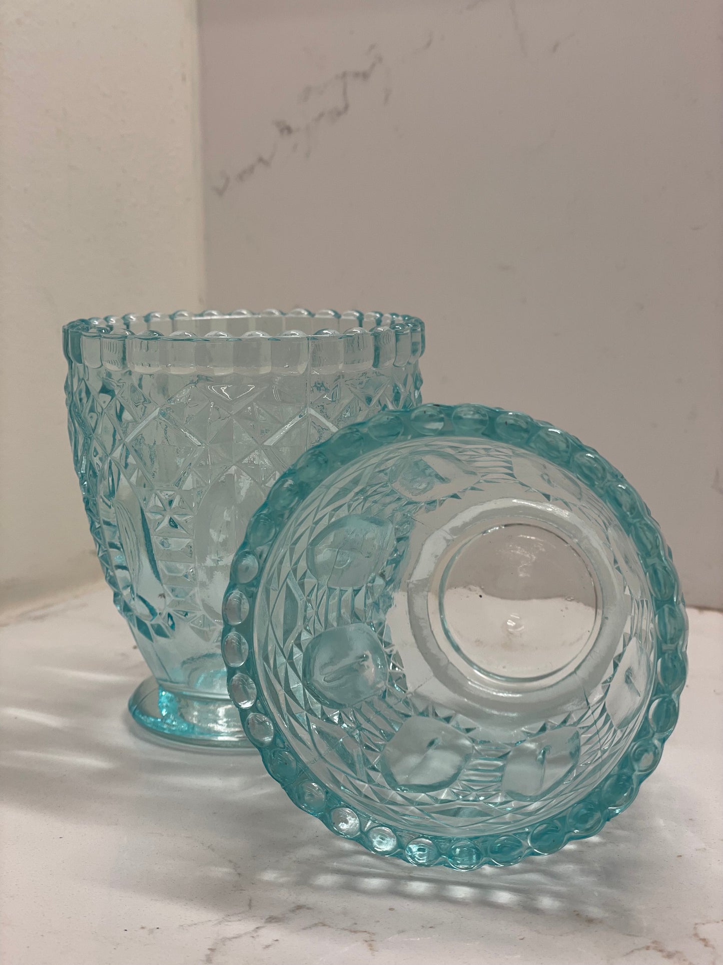 Pressed Glass Votive Holder