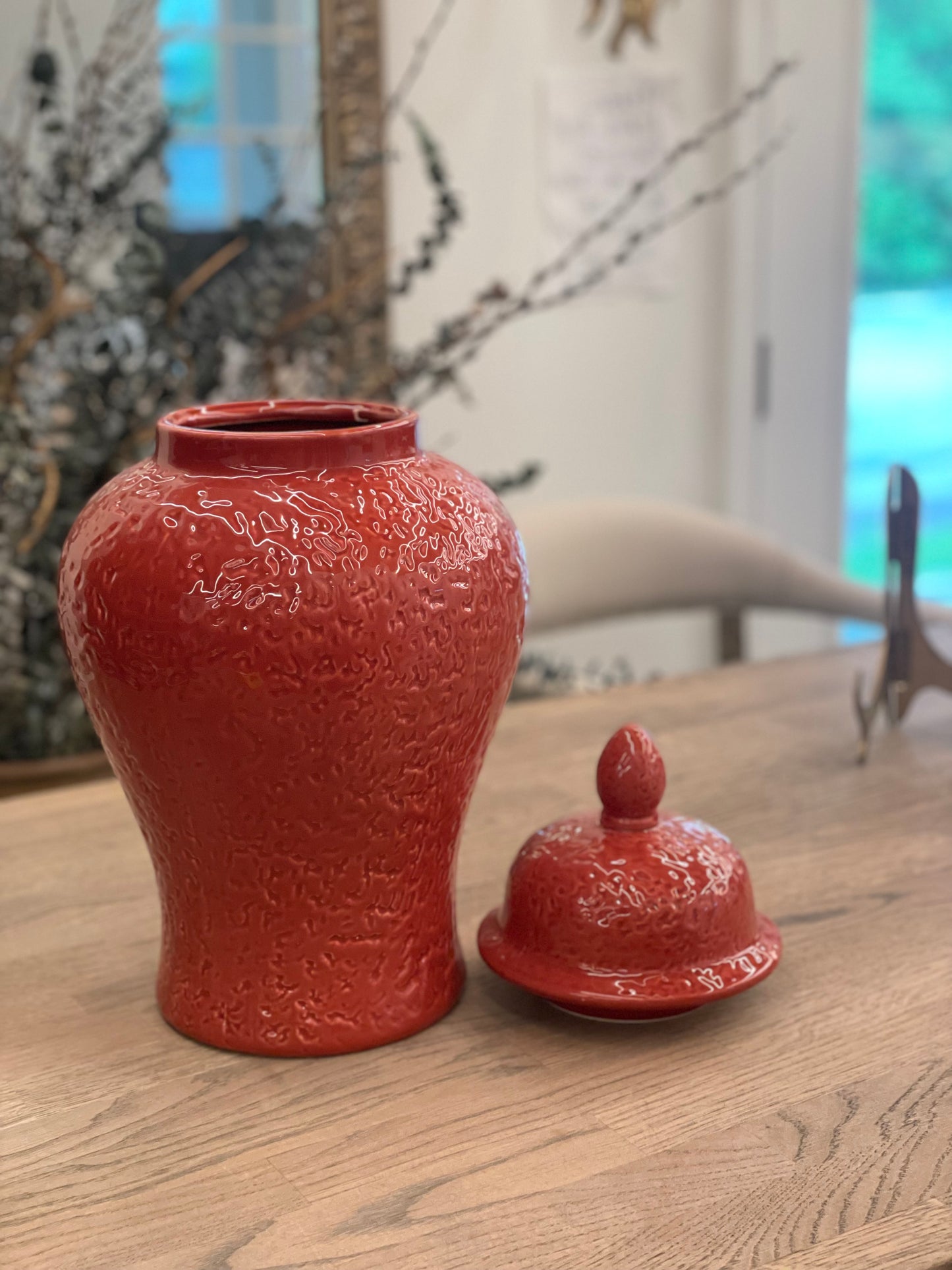 Red Vintage Ginger Jar