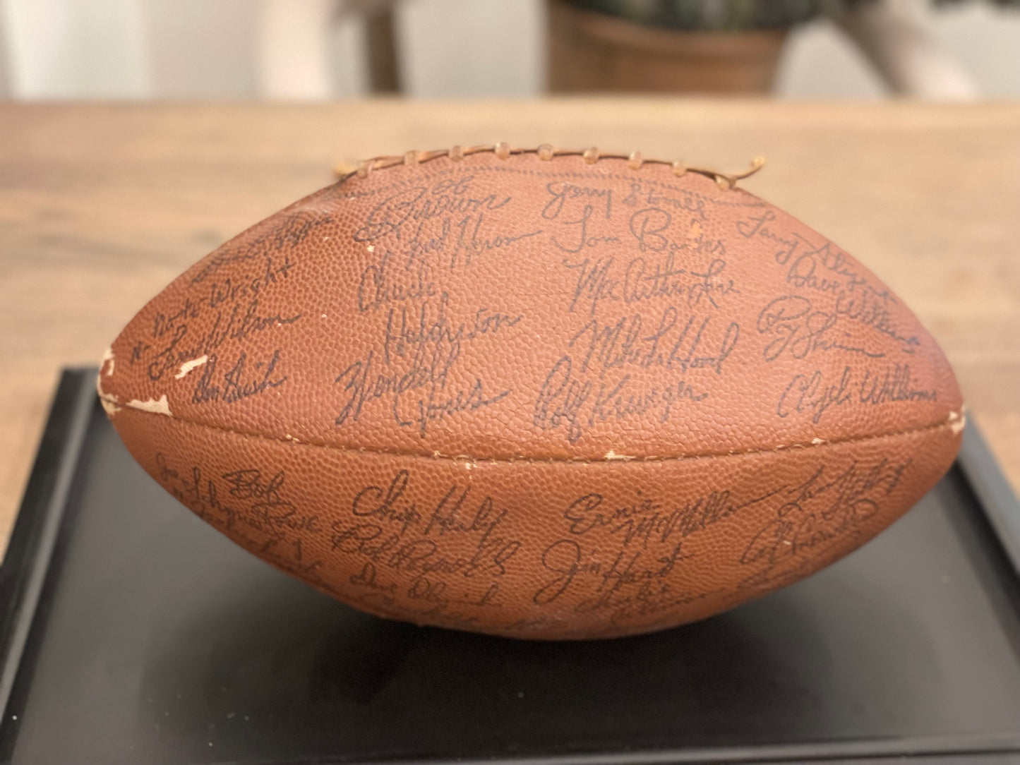 Signed Football with Display Case