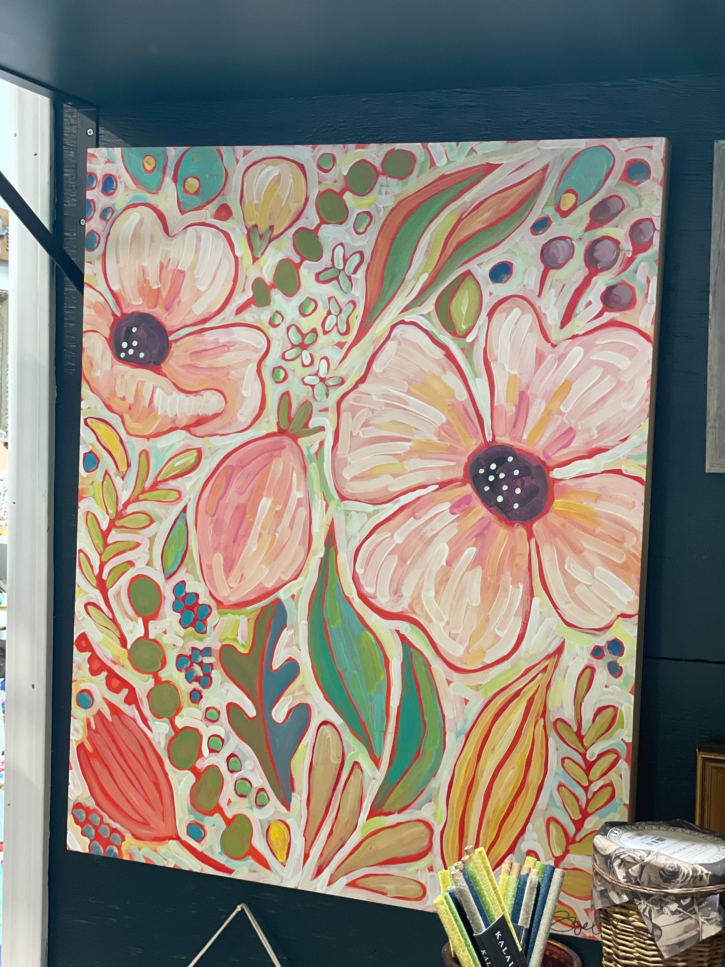 Colorful Floral Canvas Painting