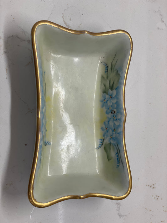 Blue Floral Trinket Dish