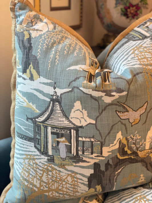 Blue Chinoiserie Pillow