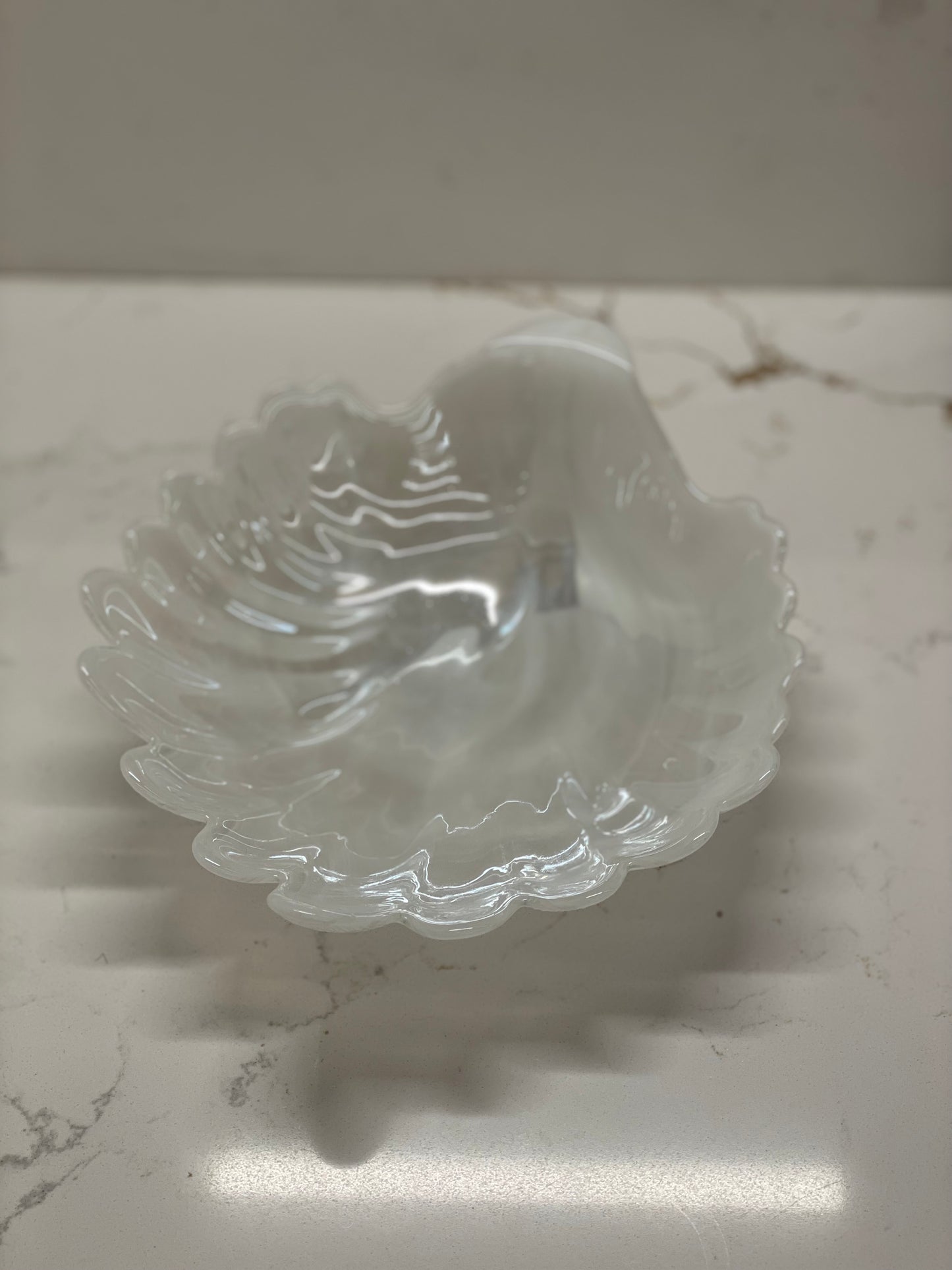 White Glass Shell Dish