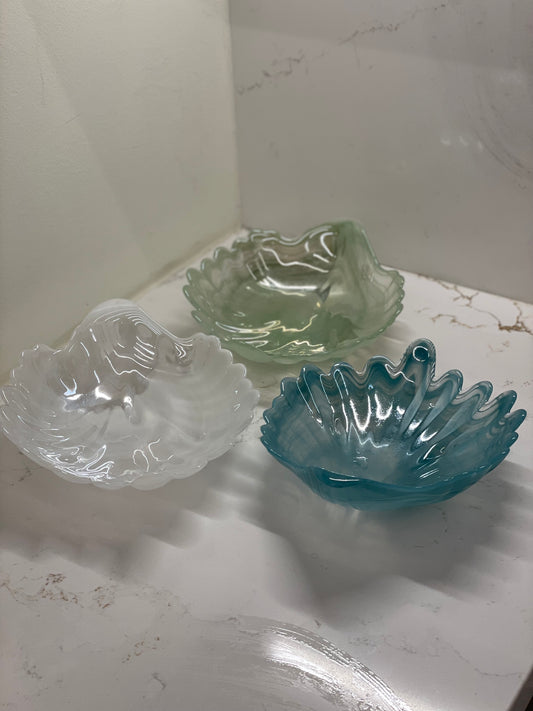 White Glass Shell Dish