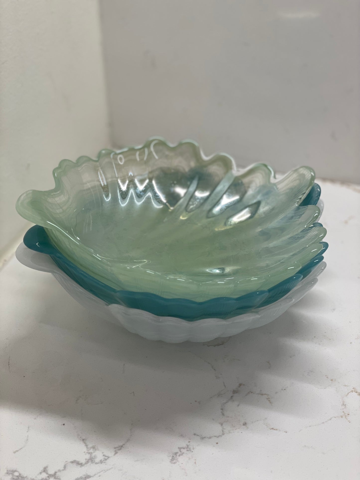 White Glass Shell Dish