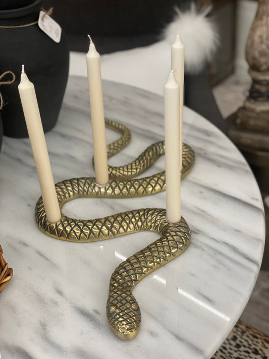 Gold Snake Candle Holder