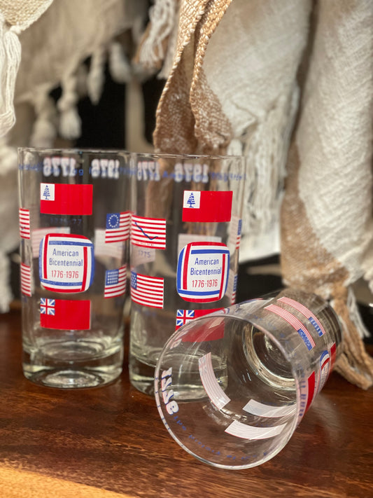 Vintage Bicentennial Glass Tumblers (4)