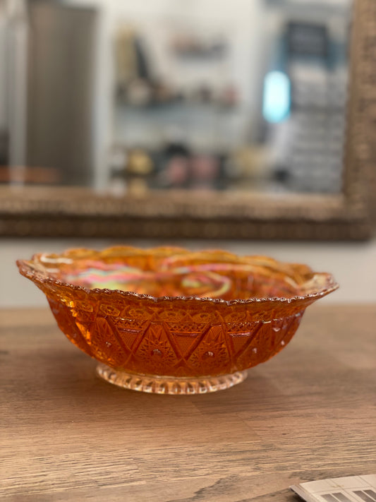 Marigold Carnival Glass Bowl