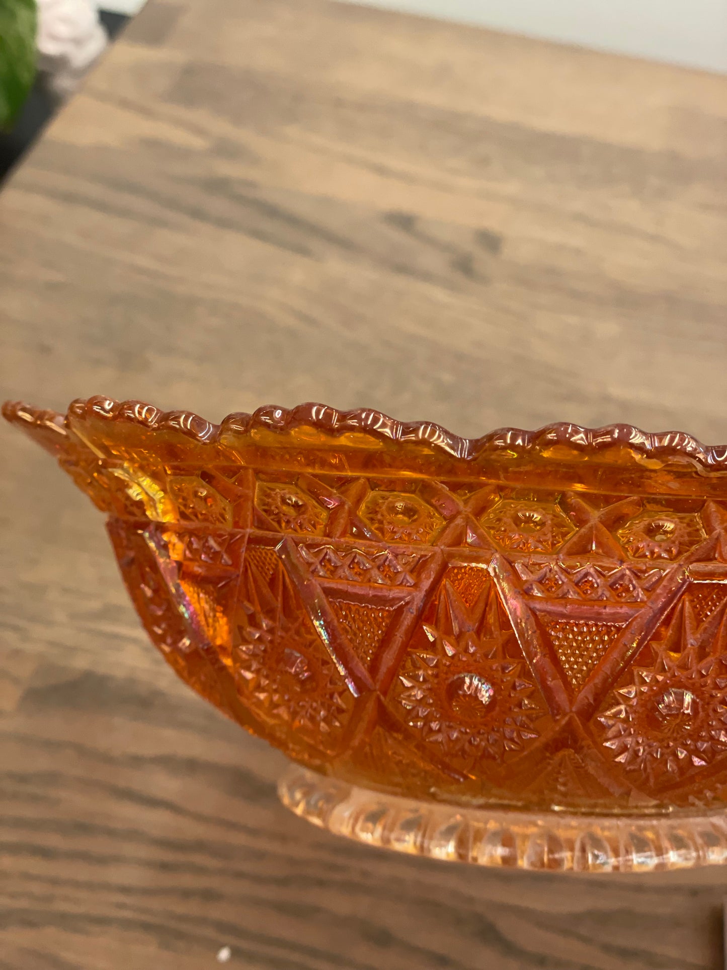 Marigold Carnival Glass Bowl