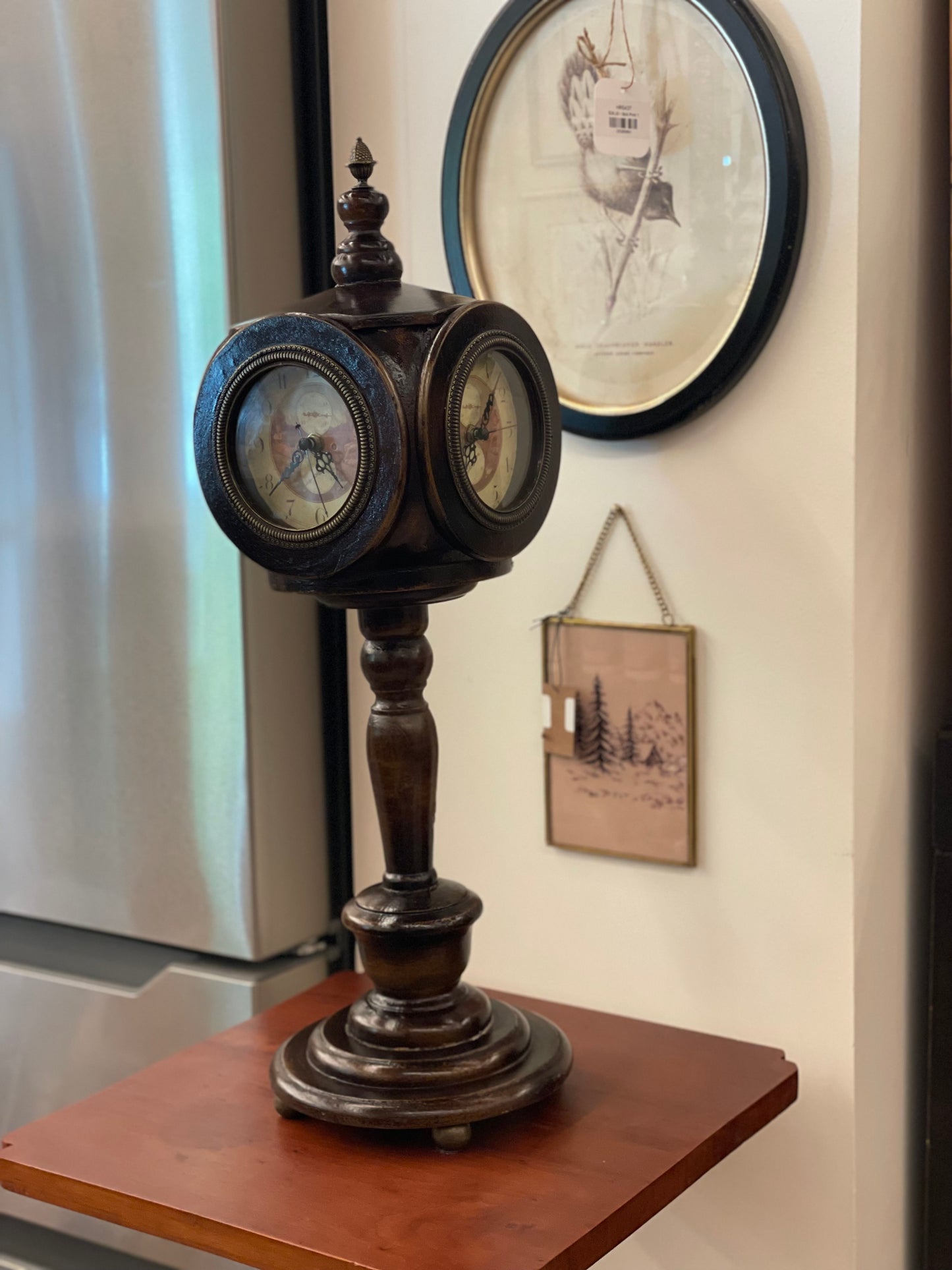 Four Sided Wooden Clock