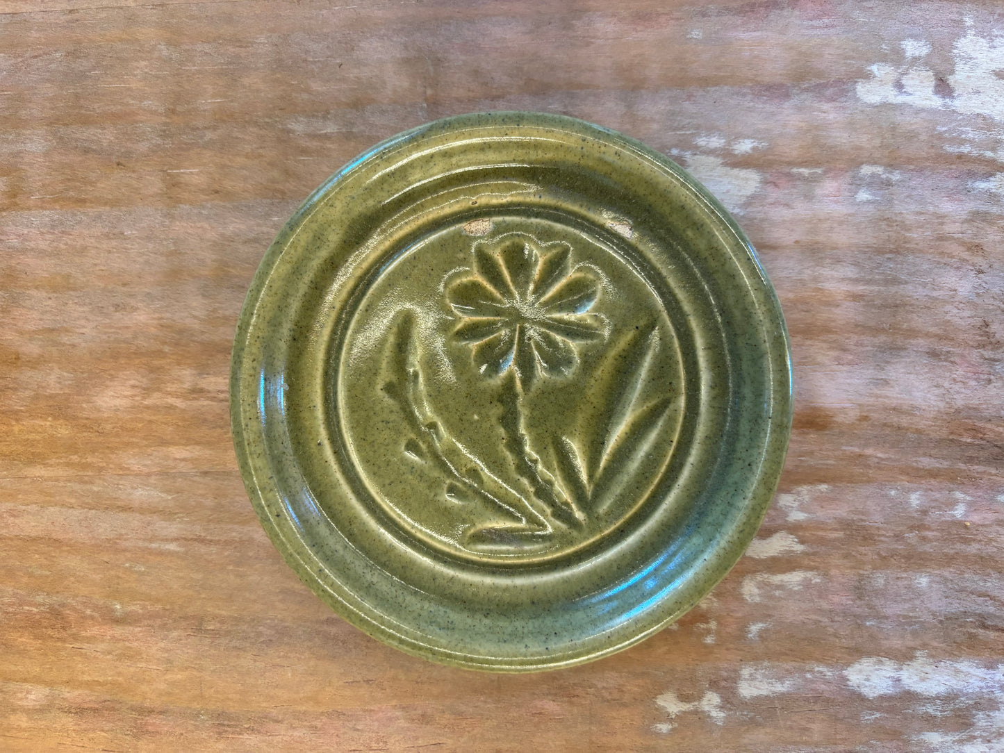 Small Green Flower Dish