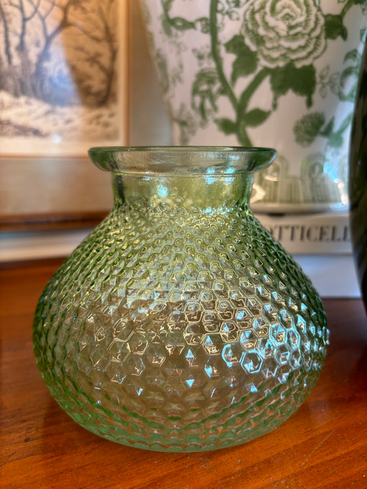 VTG. Green Texture Glass Vase