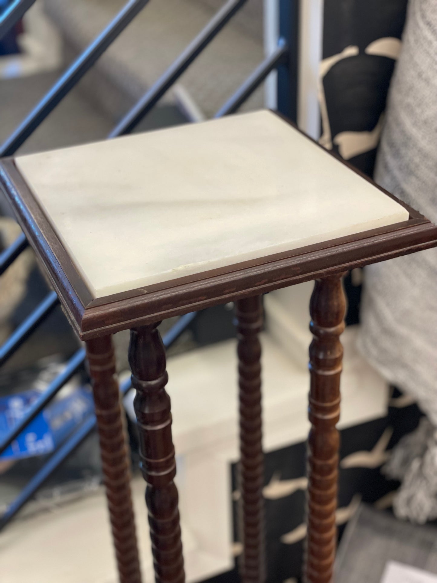 Antique Marble Top Plant Stand