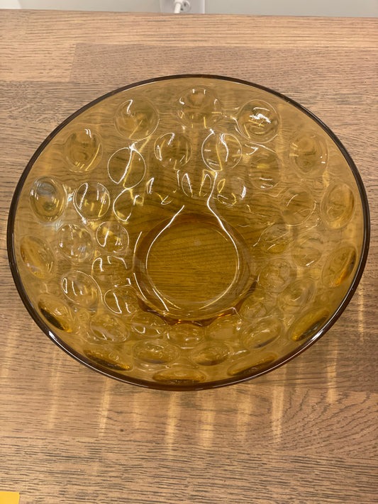 Amber Glass Dot Bowl