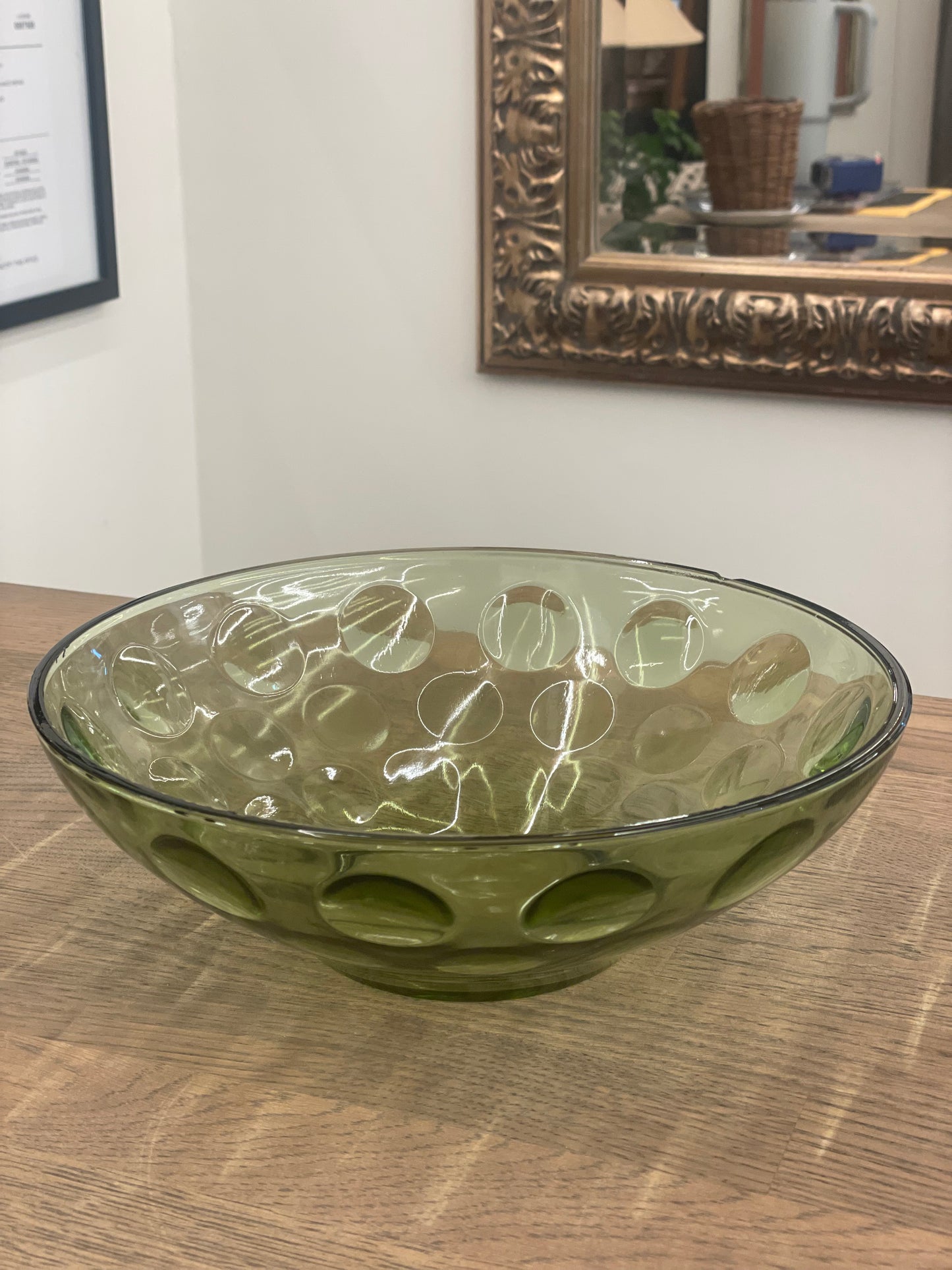 Vintage Green Glass Bowl