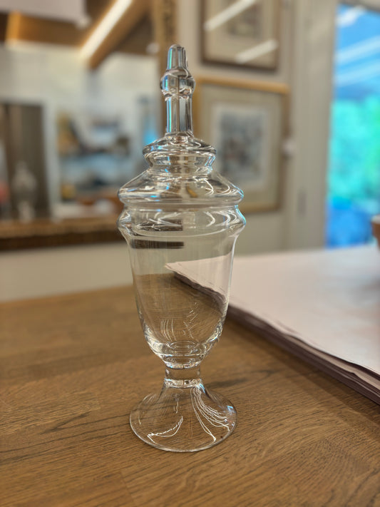 Tall Glass Lidded Jar