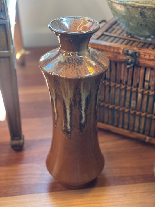 Tall Brown Pottery Vase