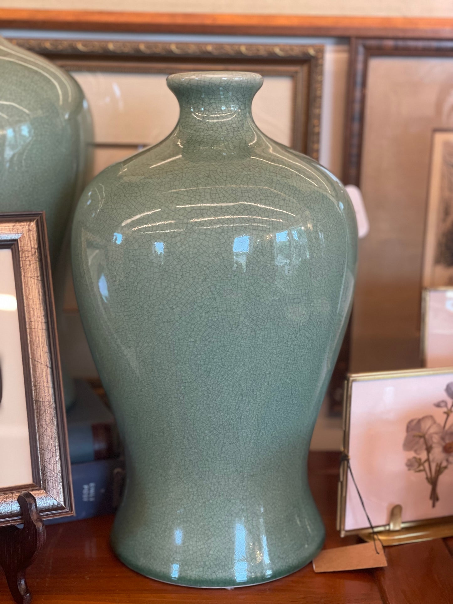 Blue/Green Crackle-Glazed Vase