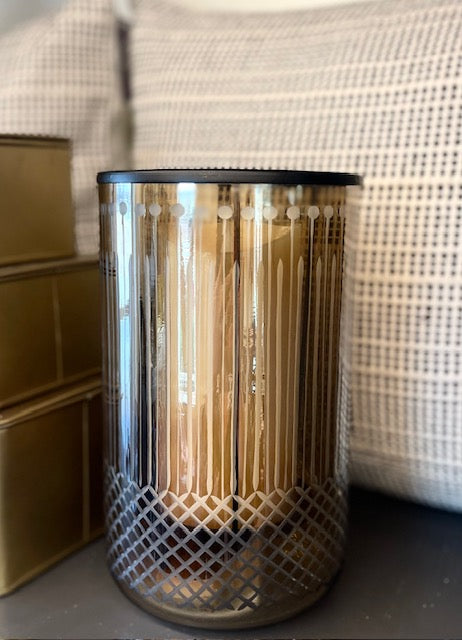 Gold Glass Candle Holder
