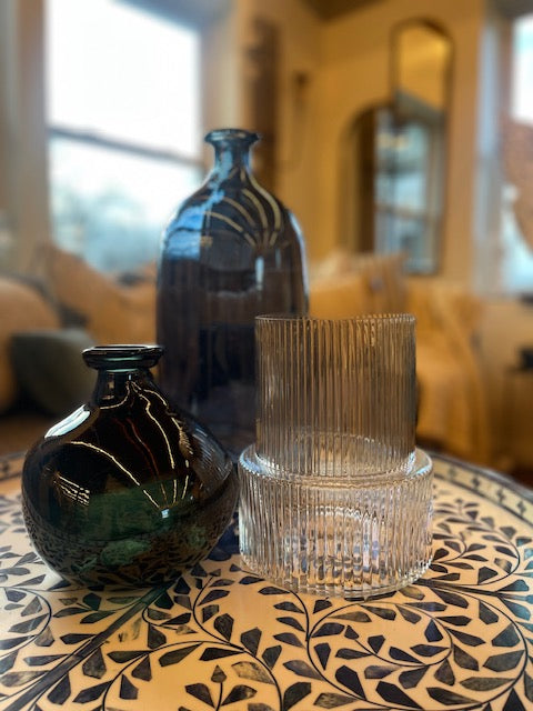 Fluted Glass Vase (Short)