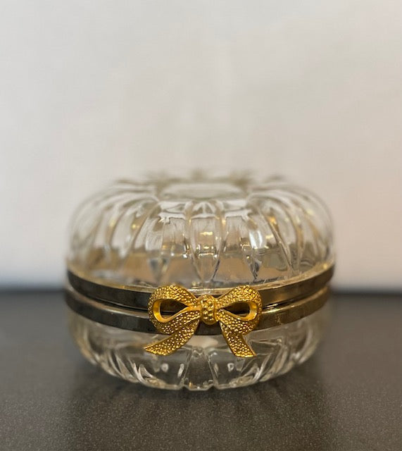 Vtg. Glass Trinket Box