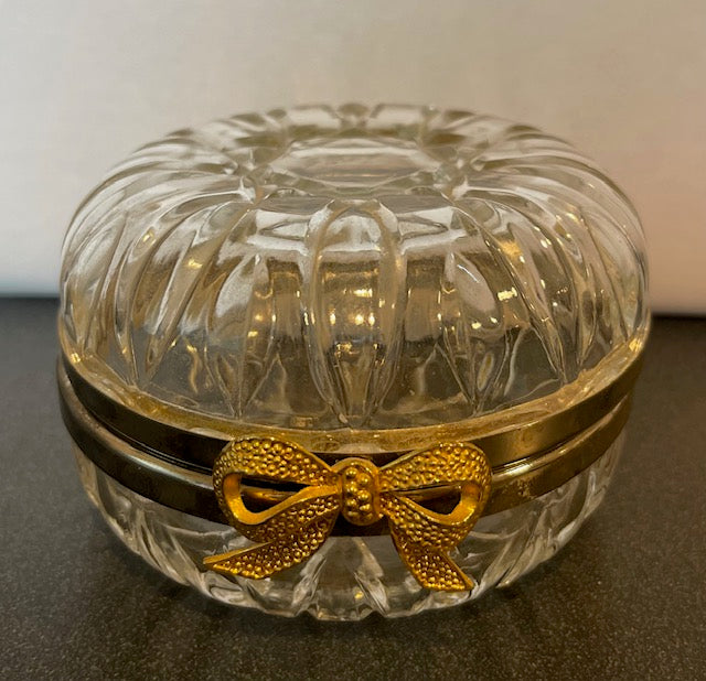 Vtg. Glass Trinket Box