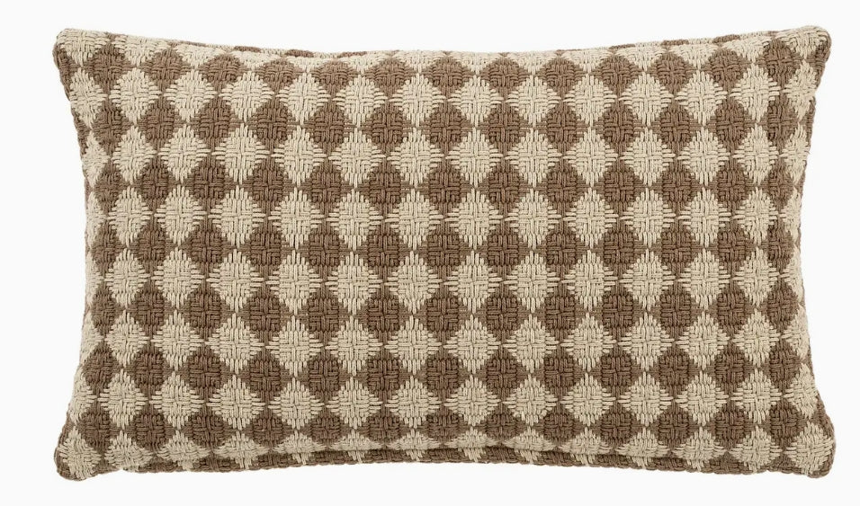 Brown Check Weave Pillow