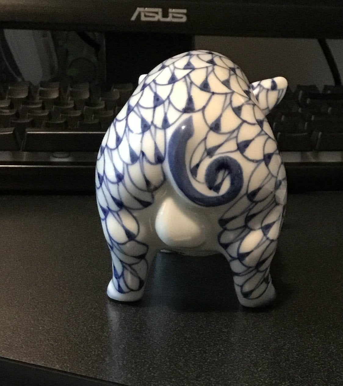 Blue & White Pig