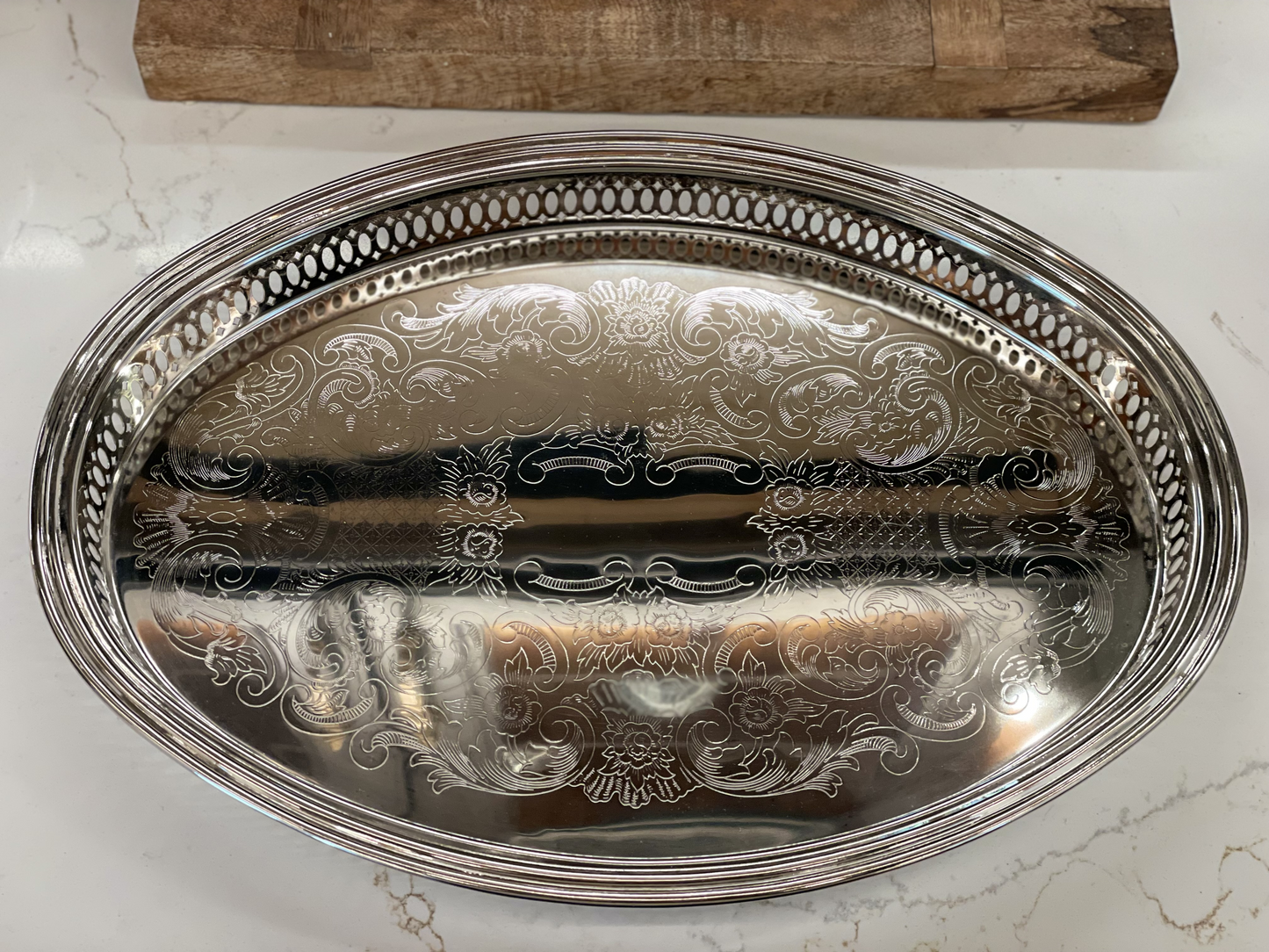 Silver Plate with Glass Dish
