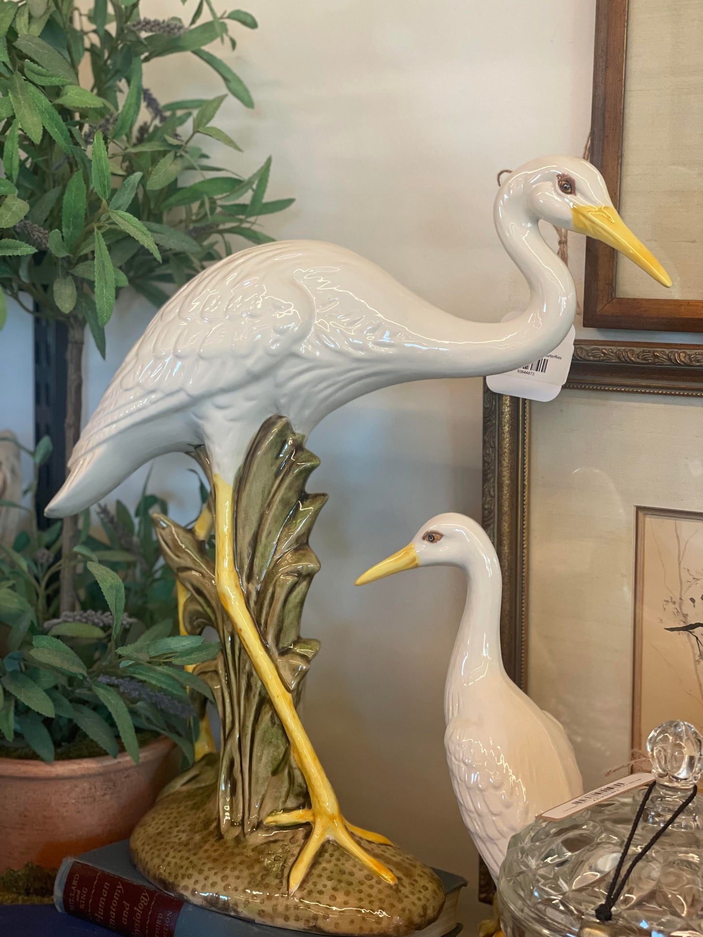 Pair of Ceramic Egrets