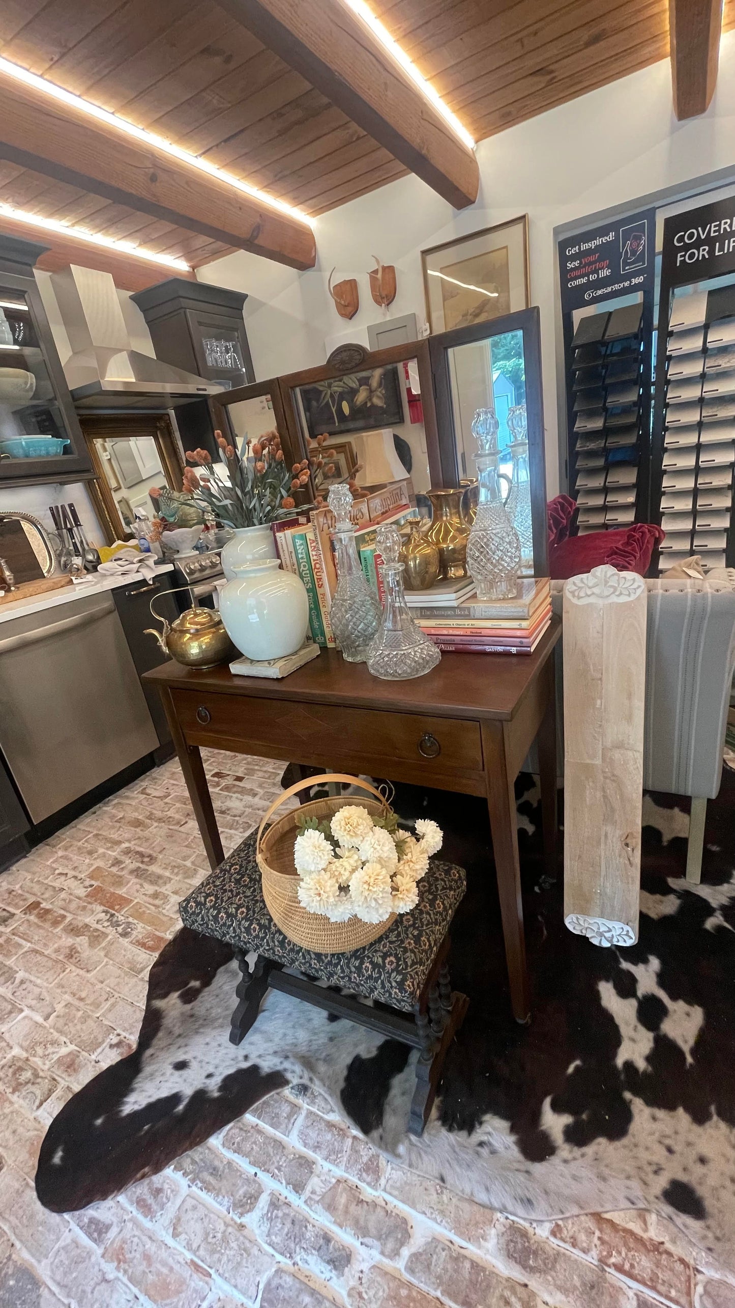 Wooden Vanity with Mirror